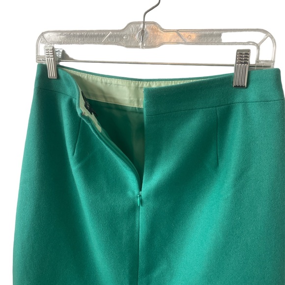 J. CREW Emerald Green Fully Lined Wool Pencil Skirt Size 2 - Picture 8 of 9
